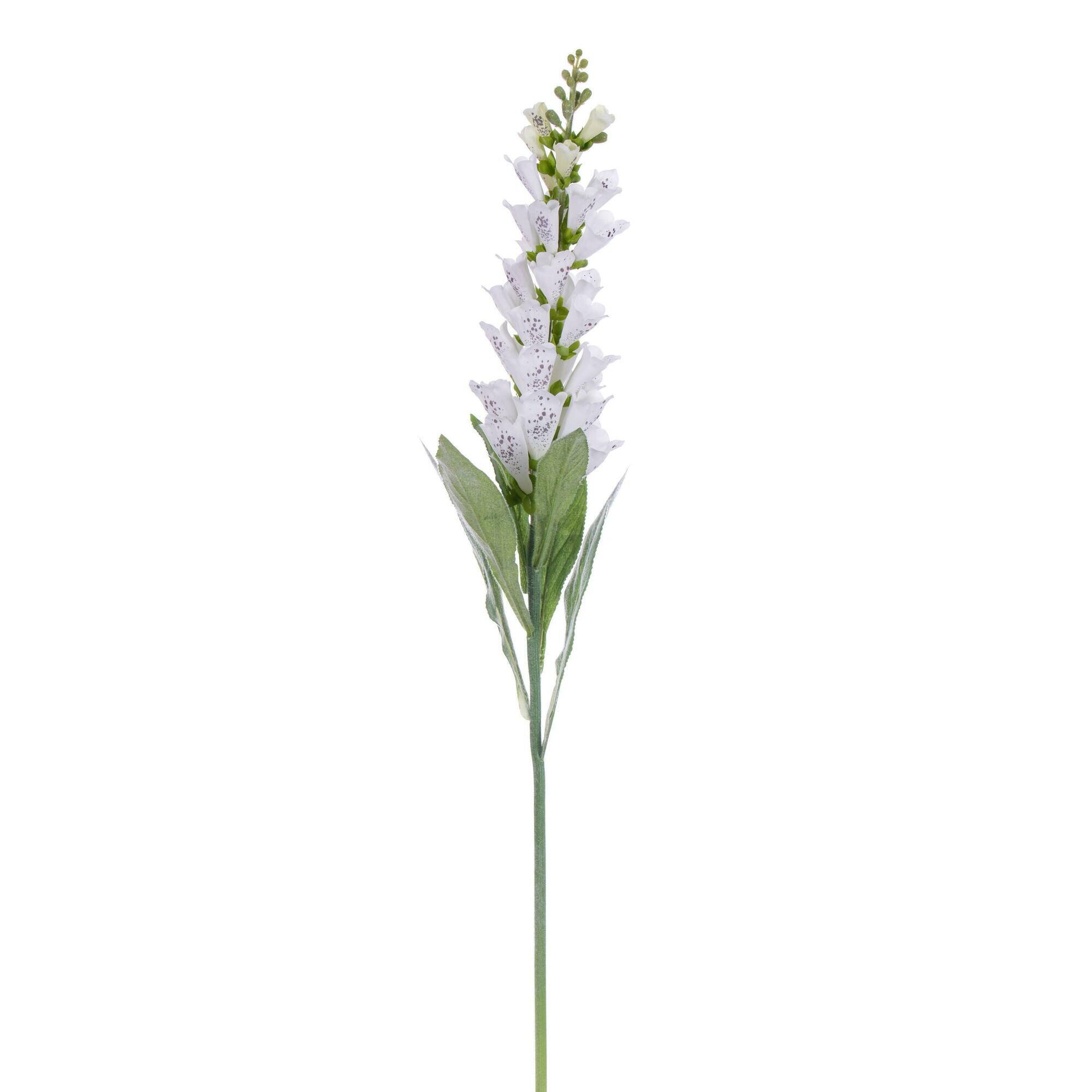 37" White Artificial White Foxglove Stem